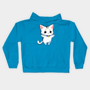 Hug, Please? - White Kitty wants Upsies Kids Hoodie